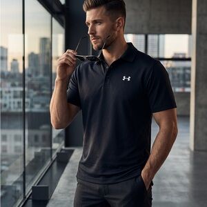 Under Armour Men's Black Polo Shirt